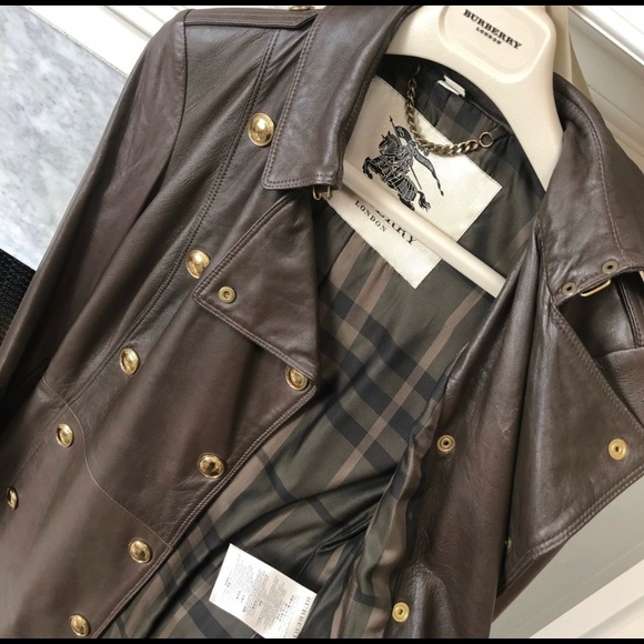Pre-Loved Leather Burberry Trench Sz. 2 - Picture 4 of 7